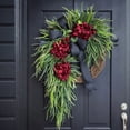 thumbnail image 3 of Dserhfy Artificial Hydrangea Wreath for Front Door 16 Inch Lifelike Floral Wreath with Burlap Bow for Door Wall Wedding Party Home Farmhouse Decoration, 3 of 8