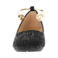 thumbnail image 3 of Victoria K Women's Retro Print With Pearl And Gold Ornament Ankle Bracelet Ballet Flats, 3 of 6