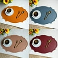 thumbnail image 4 of Leather Placemat INS Style Vintage Kitchen Dining Table Mat European Creative Heat Insulation Mat Waterproof And Oilproof Western Placemat Substitute Pink Imitation Leather Vintage Oval, 4 of 7