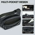 thumbnail image 2 of Small Fanny Pack for Men Women Crossbody Waist Pack with 4 Zipper Pockets Adjustable Hip Pack Bag for Travel,Walking,Running,Hiking,Cycling, Grey, 36402, 2 of 6