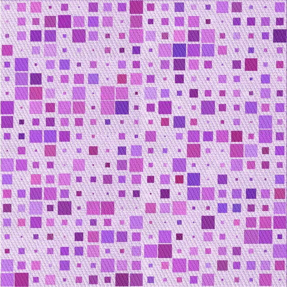 Ahgly Company Indoor Square Patterned Blossom Pink Area Rugs, 7' Square