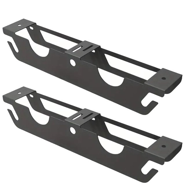 Soporte de Pared Metálico para Amoladora Angular con Doble Ranura y Orificios para la Gestión de Cables Integrados.