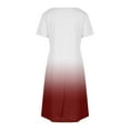 thumbnail image 3 of Vestido Corto de Verano Moda Gradiente Corto de Manga en V Cuello Vestido Casual, Poliéster Ligero de Verano, Lavado de Manos, 3 of 7