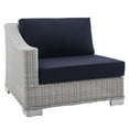 thumbnail image 3 of Modway Conway Sunbrella® Outdoor Patio Wicker Rattan Left-Arm Chair in Light Gray Navy, 3 of 10