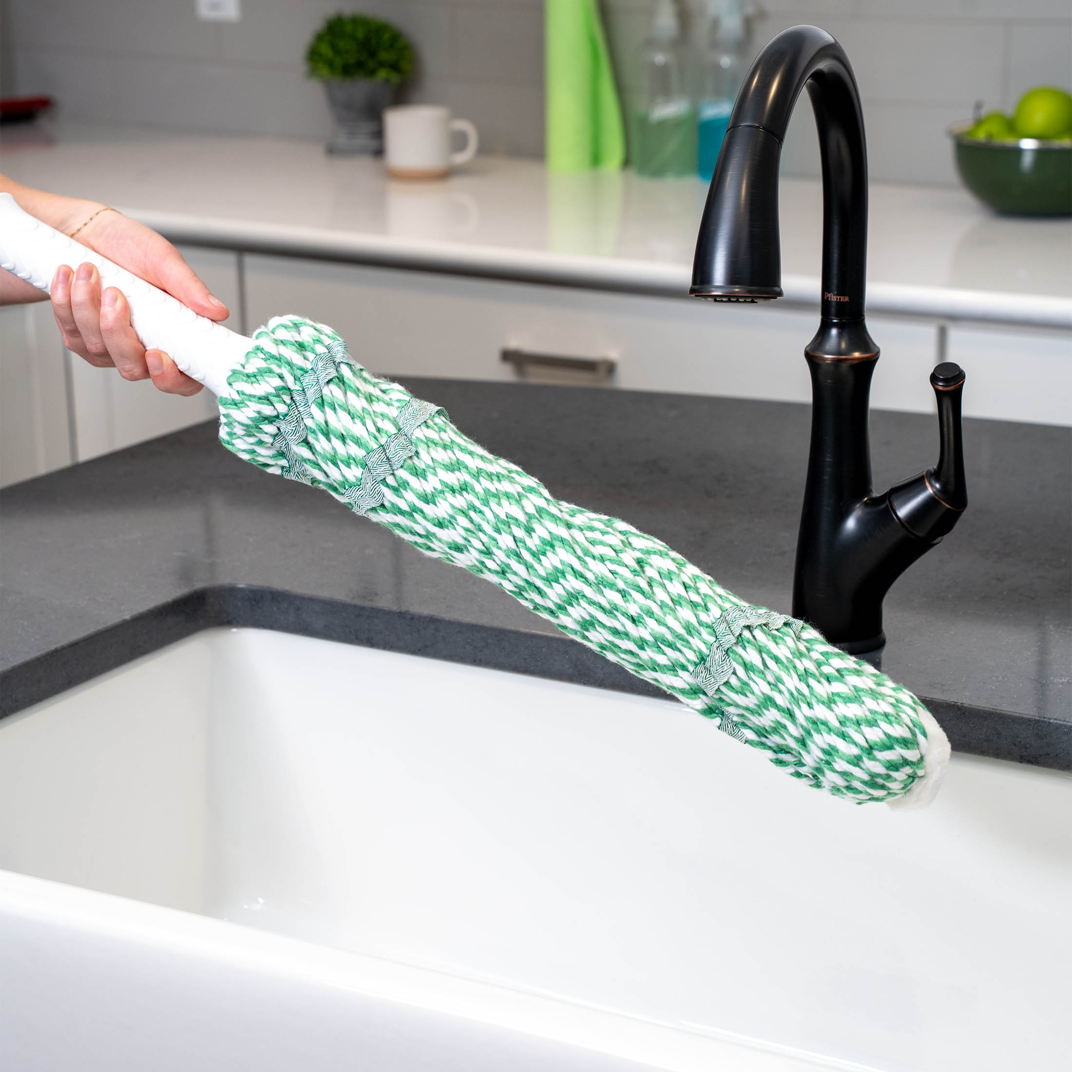 Libman Tornado Twist Mop with Cotton Blend Head, Green/White photo 3
