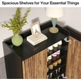 thumbnail image 3 of Tribesigns 5-Tier Shoe Cabinet, Modern Organizer with Sturdy Metal Frame, Black & Brown, 3 of 7