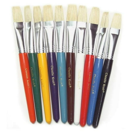 UPC: 0194629007684 | Creativity Street Beginner Paint Brushes Flat Stubby Brushes 10 Assorted Colors 7.5 Long 10/Pack 3