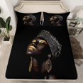 thumbnail image 2 of Feelyou 3D Black Girl Bed Sheets, Western Princess King Sheets, Black Gold Hippie Tribal Sheet Set, Breathable Home Decor, 4-Piece, 2 of 7