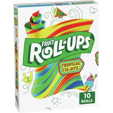 Fruit Roll-Ups Fruit Flavored Snacks, Tropical Tie-Die, 0.5 oz, 10 ct