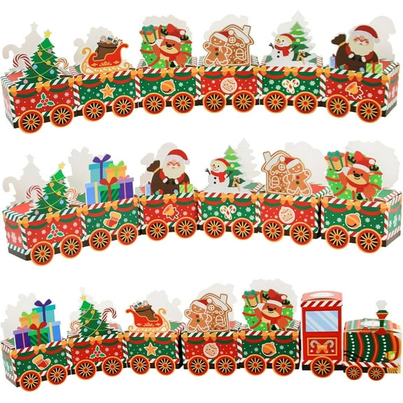 PHOGARY 24 Days DIY Christmas Advent Calendar Boxes, Red Train Christmas 2025 Countdown Gift Boxes Paper Fillable Advent Calendar Treat Box for Kids and Family Xmas Party Supplies Xmas Decorations