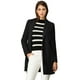 thumbnail image 1 of Abrigo Largo Abotonado De Manga Larga Con Solapa Con Muesca Clásica Invierno Para Mujer Negro XL, 1 of 6