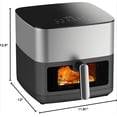 thumbnail image 7 of Stainless Steel Air Fryer 9 Quart - Airfryer XXL with Large Viewing Window, Dual Heating Elements, 12-in-1 Function to Roast, Bake, Broil, Defrost, Reheat, Dishwasher-Safe Parts, 1700W, Siver, 7 of 7
