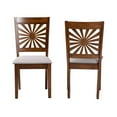 thumbnail image 2 of Modern Dining Chairs Set of 2 - Grey Fabric & Walnut Wood - Cross Back Design - Stylish Accent Chairs, 2 of 2