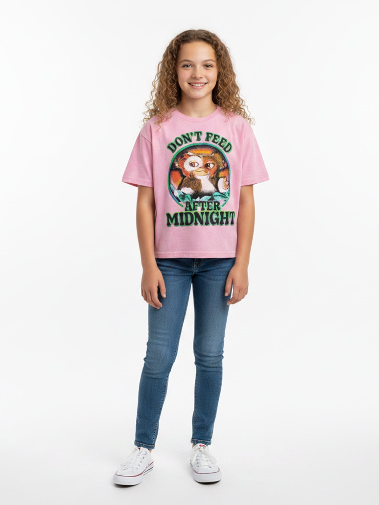 Gremlins Girl’s Boxy Halloween Crewneck Tee with Short Sleeves, Sizes 4-16