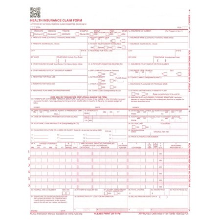 ComplyRight CMS12S CMS1500, 2-Part Snap Apart - 500 Forms