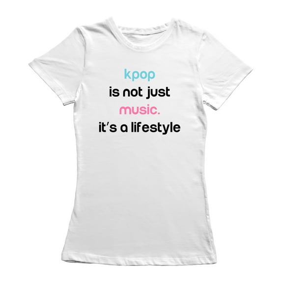 Kpop It's Not Just Music. It's A Lifestyle Graphic Women White T-Shirt, Female XX-Large