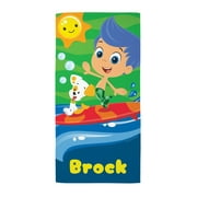 Angle View: Personalized Bubble Guppies Gil Kids Microfiber Beach Towel