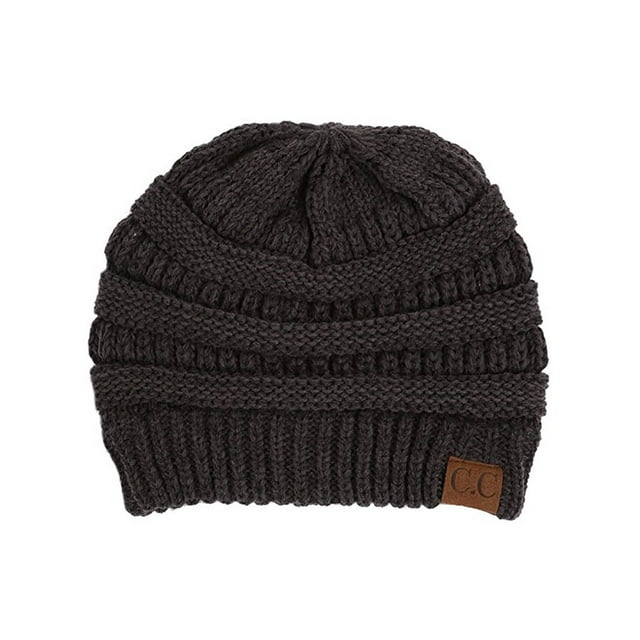 Gravity Threads Bonnet Doux en Tricot Chunky Bicolore, Charbon Noir