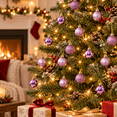 thumbnail image 4 of Christmas Ball Ornaments Shatterproof Christmas Decorations Tree Balls for Tree Ornaments Holiday Wedding Party Decoration, Light Purple, 4 of 7