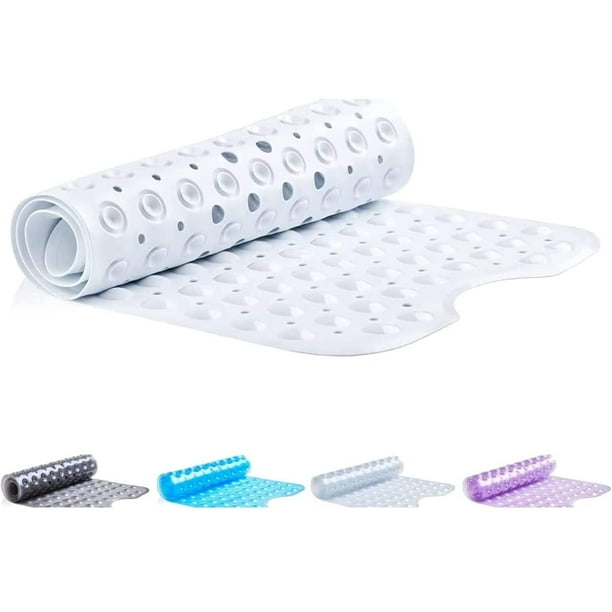 Nonslip Bath Mat With Suction Cups White 100x40cm40x16in Extra Long