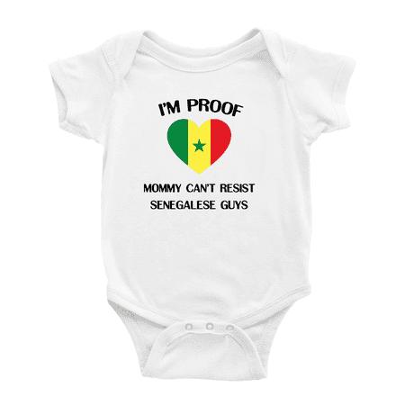 

I m Proof Mommy Can t Resist Senegalese Guys Baby Bodysuits Newborn Clothes (White 3-6 Months)