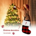 thumbnail image 4 of 8'' Initial Monogram Christmas Stockings Red Buffalo Plaid Personalized Christmas Stockings with Embroidered Letter White Plush, 4 of 4