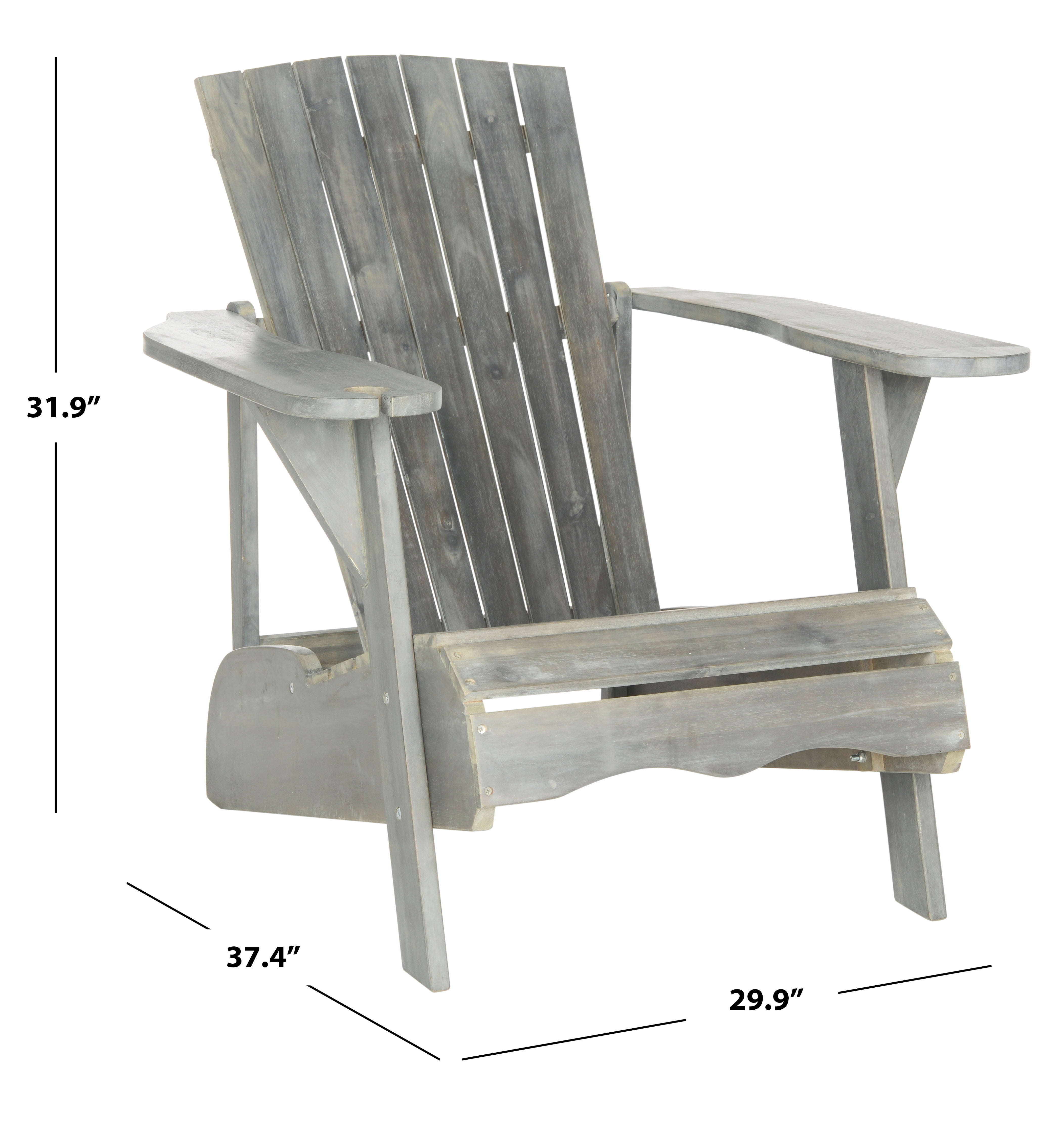 Safavieh Vista Outdoor Contemporary Adirondack Chair, Ash Gray