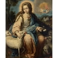 thumbnail image 2 of Alonso Miguel De Tovar 12x14 Black Ornate Wood Framed Double Matted Museum Art Print Titled: The Virgin as a Shepherdess (18th&nbsp;Century), 2 of 5