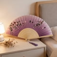 thumbnail image 4 of Gumesh Classical Antique Style Folding Fan with Tassel - Portable Paper Fan for Wedding Decorations, Stage Props & Summer Use, Decorative Hand Fan, 4 of 6