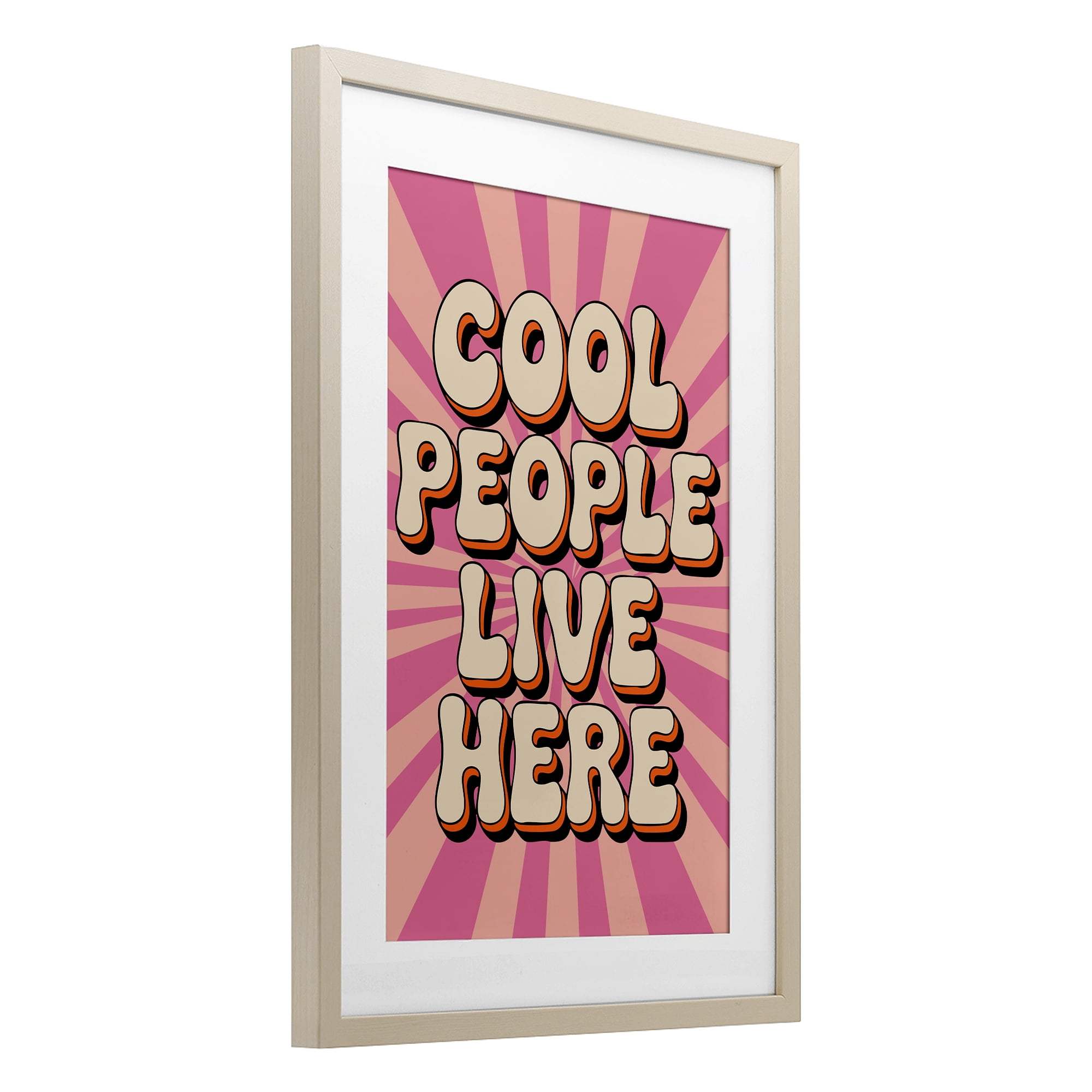 Stupell Industries Groovy Cool People Live Here Birch Framed Print Under Glass, design by Andreas Magnusson