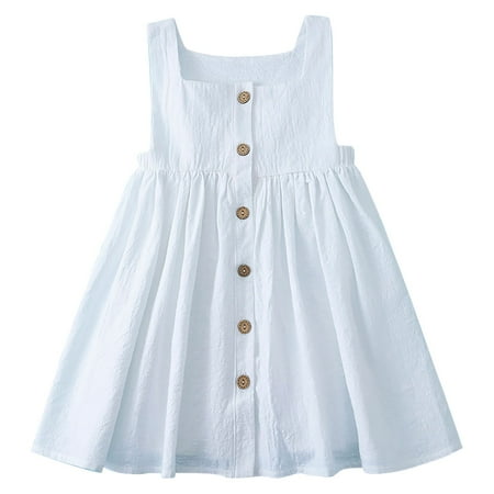 

Girls Dress Casual Dress Toddler Baby Kids Girl Dresses Outfits Solid Color Sleeveless Single Dress Baby Sundress Streetwear