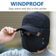 thumbnail image 3 of ASTRAEA Winter Trapper Hat, Windproof Warm Snow Hat with Ear Flaps & Mask for Men Women Skiing Hunting Fishing, Blue, 3 of 8