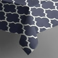 thumbnail image 3 of Navy and White Geometric Lattice Pattern Rectangle Tablecloth 60"x84",Waterproof Polyester Rectangle Table Cloth, Wipeable Spillproof Polyester Tablecloth for Dining, Camping, Indoor and Outdoor, 3 of 5