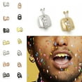 thumbnail image 3 of Hip Hop Single Tooth Grillz Cap Top Gold Silver Plated Punk Teeth Caps Halloween Cosplay Party Tooth Rapper Funny Jewelry Gift BLD, 3 of 7