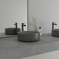 thumbnail image 5 of CASAINC Concrete Stripes Design Round Bathroom Vessel Sink Art Basin in Black Earth with The Same Color Drainer, 5 of 8