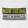 thumbnail image 4 of Now Hiring Mechanics 13 oz Heavy Duty Vinyl Banner Mechanic Jobs Available Help Wanted Sign for Business Advertising Indoor/Outdoor Single-Sided with Metal Grommets (2x5 ft, Bk & Wh & Ye), 4 of 6