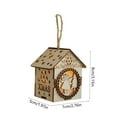 thumbnail image 3 of Moocorvic Christmas Decorations Wooden House Christmas Ornaments With LED Warm Light, Christmas Tree Decor Village Scene Arrangement, 3 of 7
