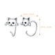 thumbnail image 4 of EeaseMX 1 par de pendientes de plata con forma de gato, elegantes pendientes de botón para mujer., 4 of 7