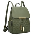 thumbnail image 1 of Mochila KKXIU acolchada de piel moderna para mujer, color verde oliva, 1 of 7