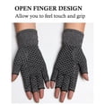 thumbnail image 4 of Grey Cotton Arthritis Compression Gloves with Open Fingertips & Textured Grip - Relieve Joint Pain, Support Daily Activities (Size S, 1 Pair), 4 of 6