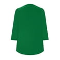 thumbnail image 6 of UAMVSH Tunic Tops for Women Fashionable 3/4 Sleeve Pleated Front Shirts Casual V-Neck Solid Color Business Dressy Blouses(XX-Large,Green), 6 of 6