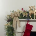 thumbnail image 2 of Northlight Glittered Polka Dots 6-Loop Burlap Christmas Bow Decoration - 9" x 14", 2 of 3