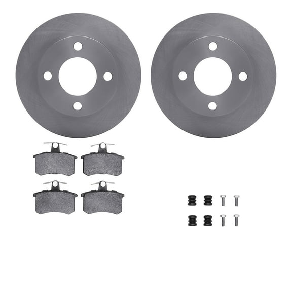 Dynamic Friction Company Rear Brake Rotors with 5000 Advanced Brake Pads includes Hardware 6512-73127