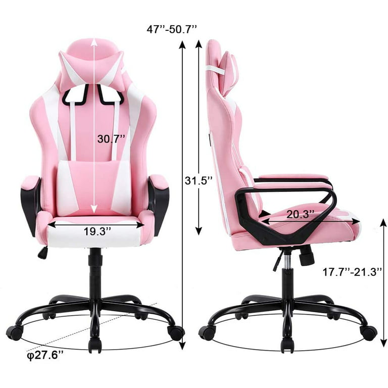 PC Gaming Chair Ergonomic Office Chair Racing Computer Chair with Lumbar Support Headrest Adjustable Armrest Rolling Swivel Desk Chair PU Leather