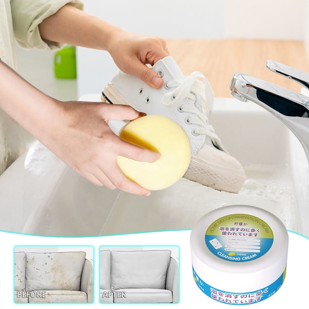 Crema Limpiadora Multifuncional de Limón, Agente Limpiador para El Hogar, Cuero, Crema Limpiadora Descontaminante Fuerte Multiusos, 260 G