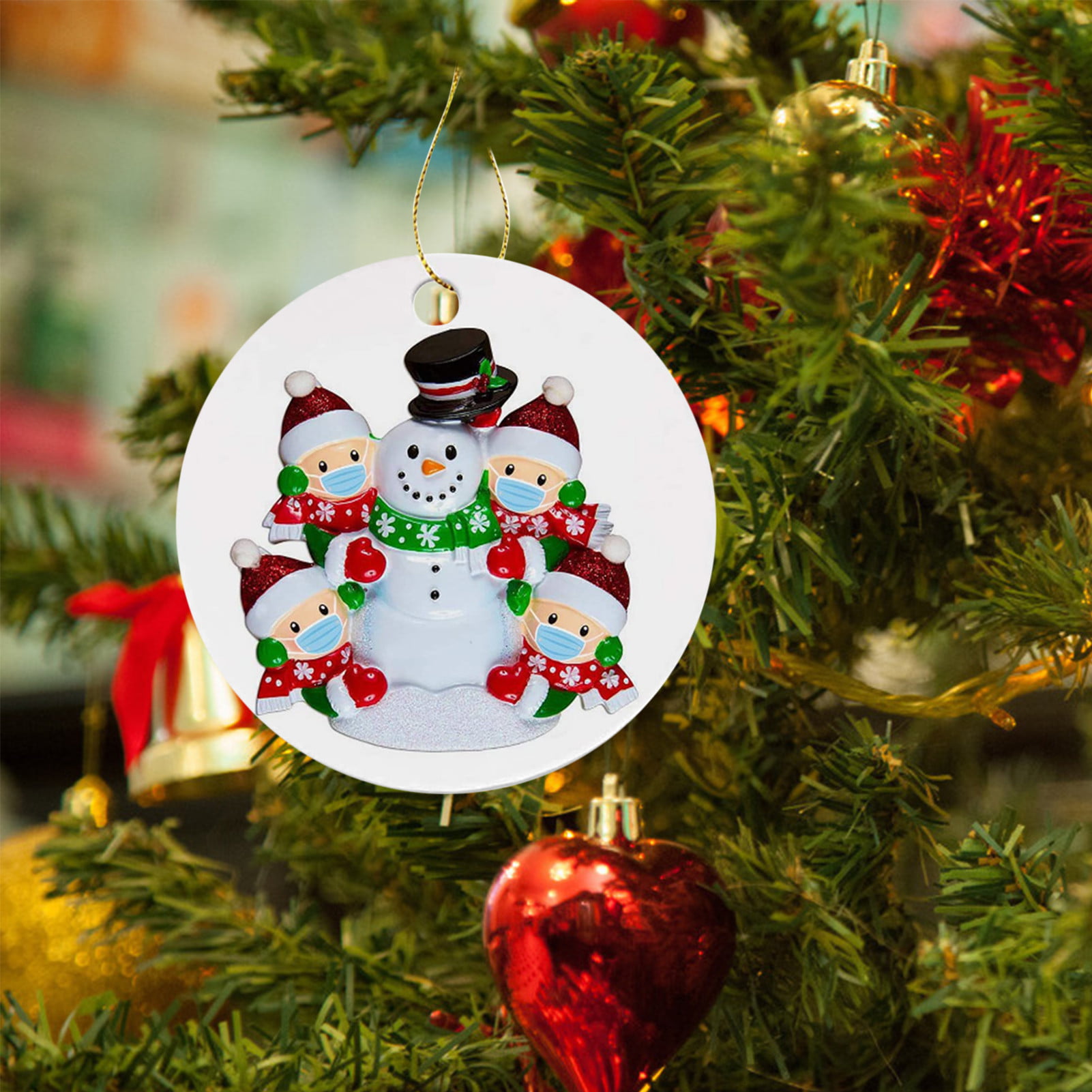 C7 Snowman Hauling Christmas Trees Ornament 