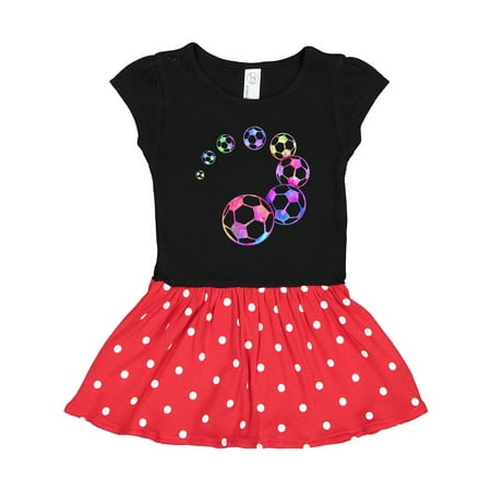 

Inktastic Colorful Soccer Ball Illustration Gift Toddler Girl Dress