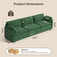 thumbnail image 6 of 3 Seater Modern Modular Sectional Sleeper Sofa, Noelse Comfy Cloud Couch with Double Layer Upholstered Seat Cushion, Deep Seat Couches with 2 Pillows for Living Room Bedroom and Apartment, Green, 6 of 11