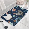 thumbnail image 3 of Dark Blue Chicken Floral Pattern Flannel Non Slip Door Rugs,Washable Door Mats Indoor,Decorative Door Mats,Dirt-Resistant and Absorbent Doormat for Entrance,Bedroom,Kitchen,Bathroom,31.5"x17", 3 of 4