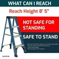 thumbnail image 3 of Louisville Ladder 4' Fiberglass Step Ladder, 8' Reach, 225-lb Capacity, W-3217-04, 3 of 11